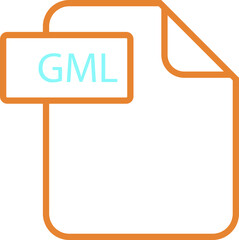 Obraz premium GML File format icon rounded shapes outline