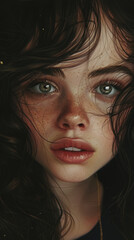 Fototapeta premium young beautiful girls. a young girl. An innocent girl. International Girls' Day