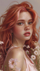 Naklejka premium young beautiful girls. a young girl. An innocent girl. International Girls' Day