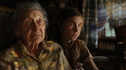 Obraz premium The grandmother and granddaughter