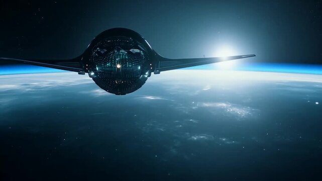 Advanced alien spacecraft traveling through the vastness of deep space