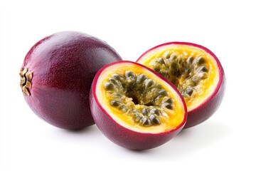 Passionfruit isolated on white background, full depth of field , ai