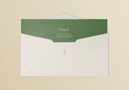 Stationery Flatlay Envelope And Card Mockup