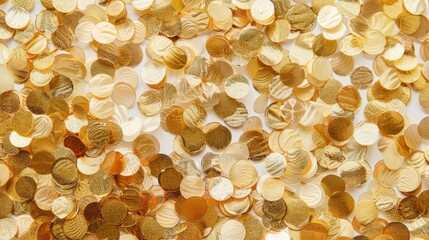 Golden Glitter Sparkle on a White Background