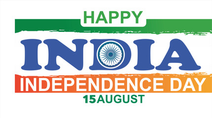 Indian Tricolor flag background for independence day. Website banner and greeting card design template. 15 august , creative illustration for Indian independence day -15th august with Ashoka