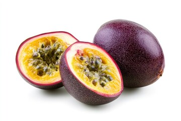 Passionfruit isolated on white background, full depth of field , ai