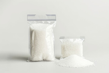 Crispy Potato Chips in Plastic Packaging Top View