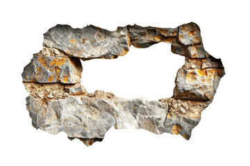 A hole in the wall with a transparent background, featuring a detailed and ultra-realistic appearance.