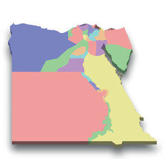 Obraz premium 3d isometric colored map of Egypt