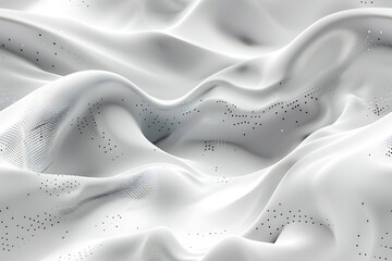 Obraz premium Seamless texture featuring abstract white waves and black dots connected by lines, creating a futuristic and intricate design