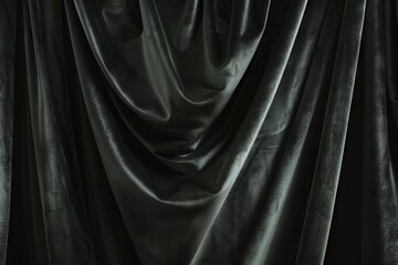 Obraz premium A black curtain is draped over a black background