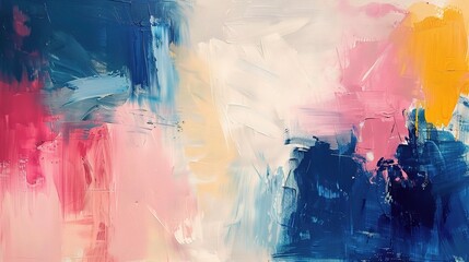 Lyrical abstraction featuring sweeping brushstrokes in vibrant, harmonious colors ,copy space