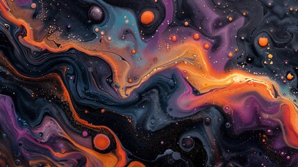 Obraz premium Abstract Swirling Galaxy of Paint