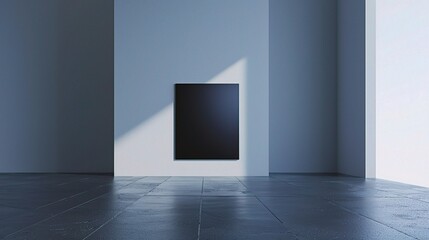 Minimalist Gallery Wall Mockup: A contemporary blank canvas mockup in a clean, modern setting. The minimalist aesthetic and expansive space provide a clean backdrop for your design, perfect for showca