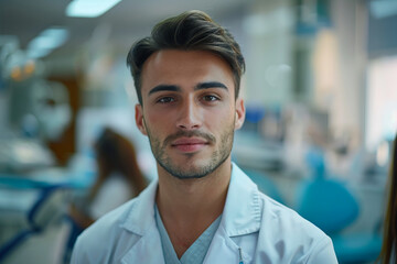 AI generated image of person on professional dentist appointment in clinic