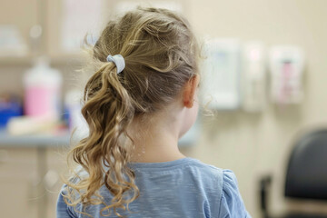 Fototapeta premium AI generated picture of cute girl on a medical checkup