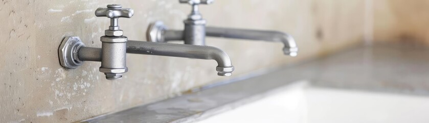 Obraz premium Pathogens on bathroom water taps, germs, bathroom, depicting common contamination points