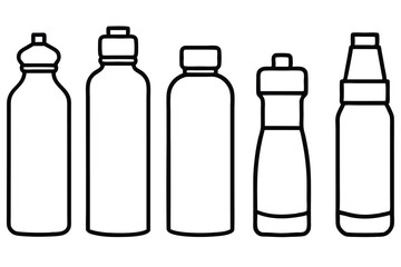 Water Bottle Line Art Illustration Simple Elegant Minimal Design