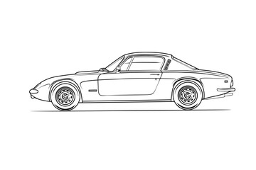 Fototapeta premium Hand-drawn vector image of a car. Perfect for illustration of articles on car topics, presentations, template design, interior decor, offices, salons, garages, rooms.
