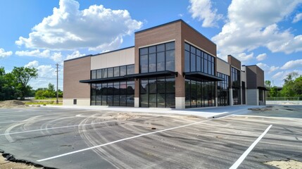 Naklejka premium New Commercial Building with Retail and Office Space Available