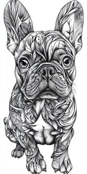 recommend clip art: French Bulldog Line Art