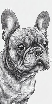 recommend clip art: French Bulldog Line Art