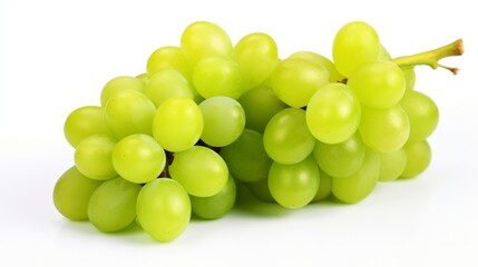 Shine green muscat grape isolated on white background. Neural network ai generated art