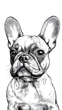 recommend clip art: French Bulldog Line Art