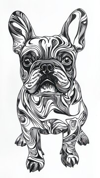 recommend clip art: French Bulldog Line Art