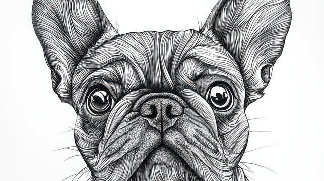 recommend clip art: French Bulldog Line Art