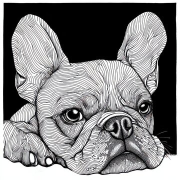 recommend clip art: French Bulldog Line Art