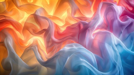 Obraz premium Intersecting colorful waves creating a mesmerizing effect