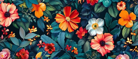 Blumen und Pflanzen Hintergrund, Florale Illustration