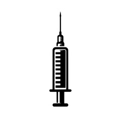 Black Silhouette of a Syringe