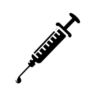 recommend clip art: Silhouette of a Syringe with Liquid Drop