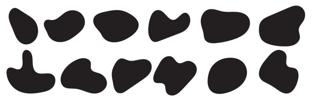 Abstract organic shape. modern blotch shape, black blobs shape set, Random blob shapes.