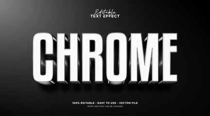 Editable chrome text effect, 3d vector mock up