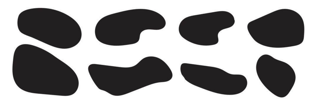 Amoeba, irregular blob shape vector illustration set.