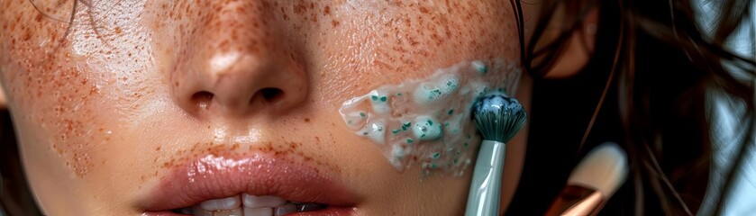 Fototapeta premium Close-up of a hydrating facial roller, Hydration skin, Boosting circulation and moisture