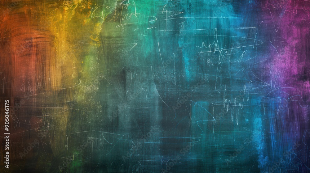 Fototapete a chalkboard adorned with vibrant spirals and abstract shapes showcases creativity and imagination i
