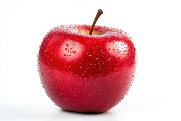 Red apple isolated on white background, full depth of field, ai