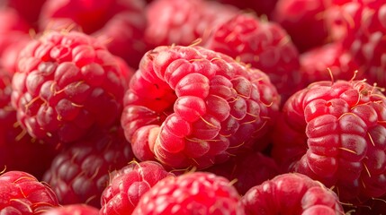 Close-up of fresh raspberries.