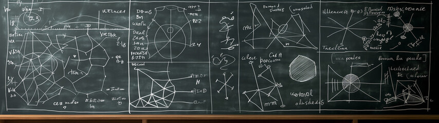 Black Board with Geometry Shapes