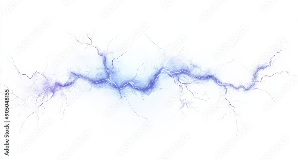 Sticker Lighting blue with energy charge. Abstract background. Blitz effect. Thundershock isolated. PNG. Digital art dynamic illustration.