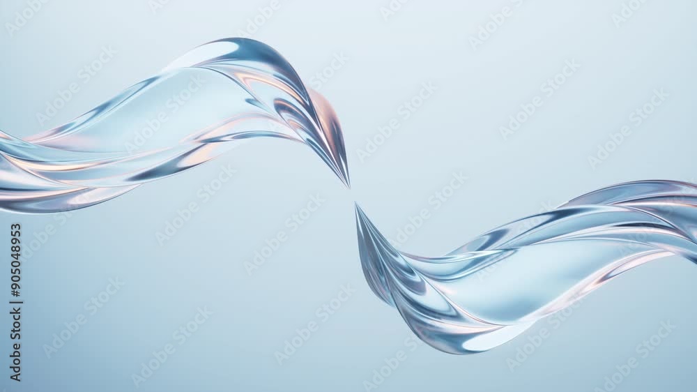 Poster flowing curve lines background, 3d rendering.