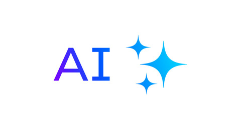 AI generated icon or artificial intelligence button for generate app. Artificial intelligence generate button or web application or AI generation online tool UI