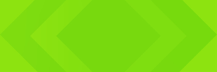 Green abstract vector long banner. Minimal background with arrows and copy space for text.