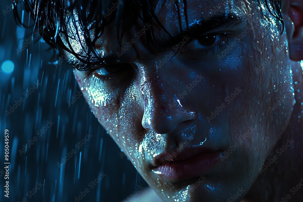 Aufkleber the bokeh light effect in this image creates the illusion of festivity or wonder with radiant blue l