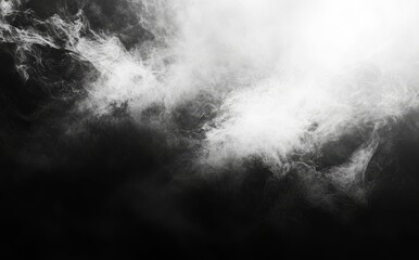 Fototapeta premium Smoke cloud with overlay effect on transparent black background. Realistic border with fog. Concept of smoky mist or toxic vapor on the floor.
