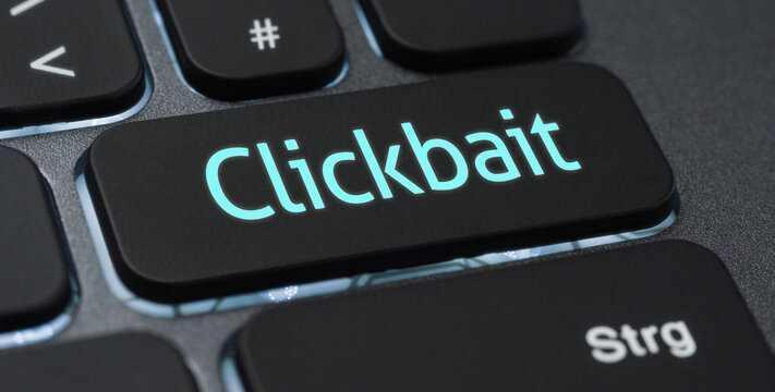 Illuminated keyboard with a labeled key - Clickbait